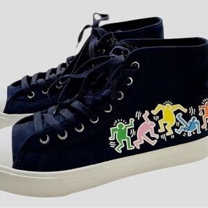 Keith Haring Black High-Tops with Signature Pop Art